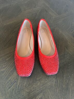 NY&Co. red sparkle ballet flats size 11